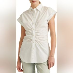 Ralph Lauren Shirred Button Down Shirt